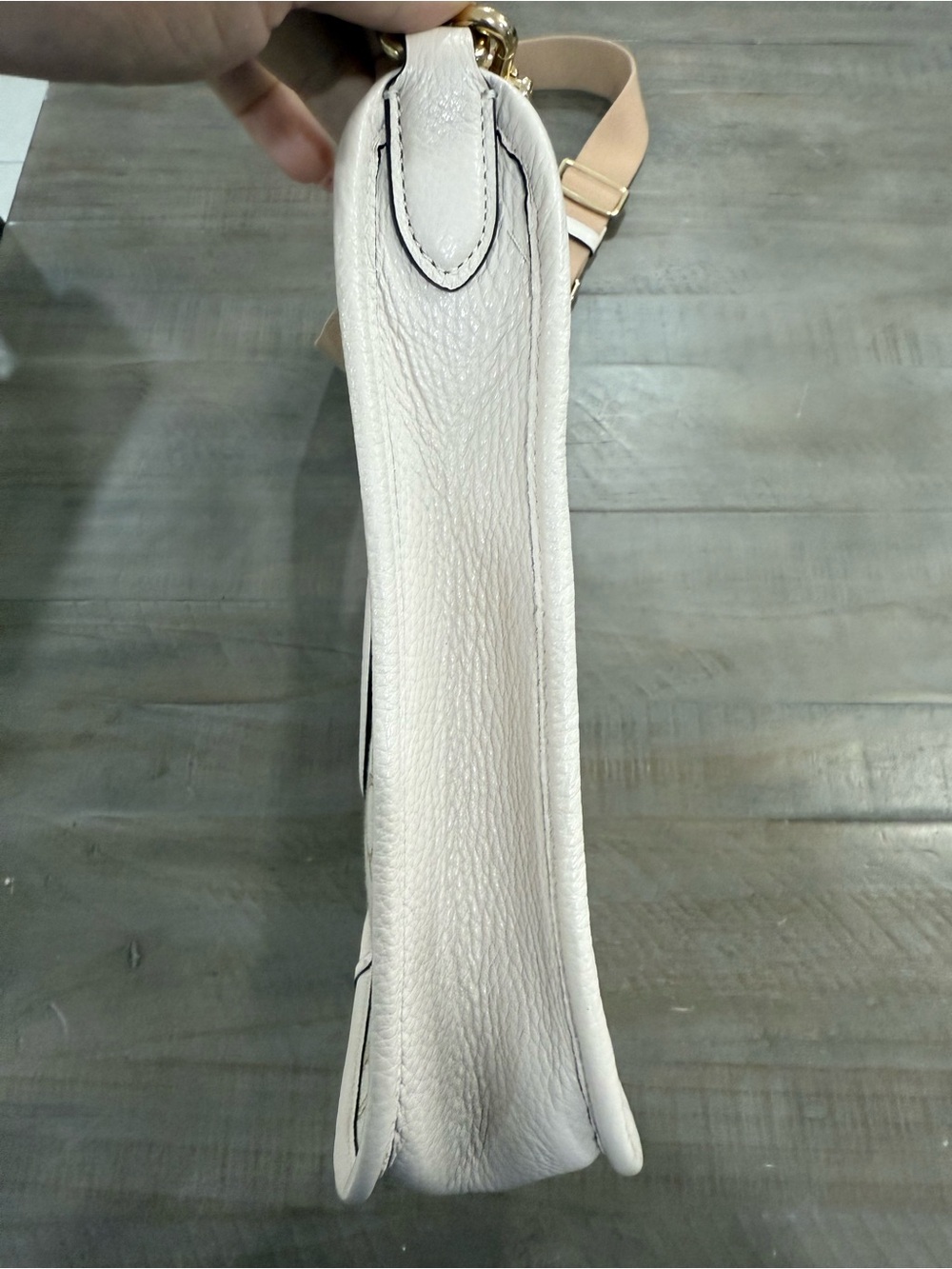 Coach Beige Signature Crossbody with White Trim and Center Stripe - Picture 7 of 9